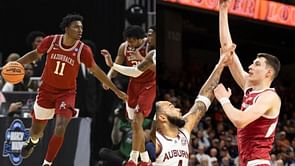 Karter Knox shares 2-word reaction as 7'2" former Arkansas Razorback teammate trains ahead of debut for Big Ten team