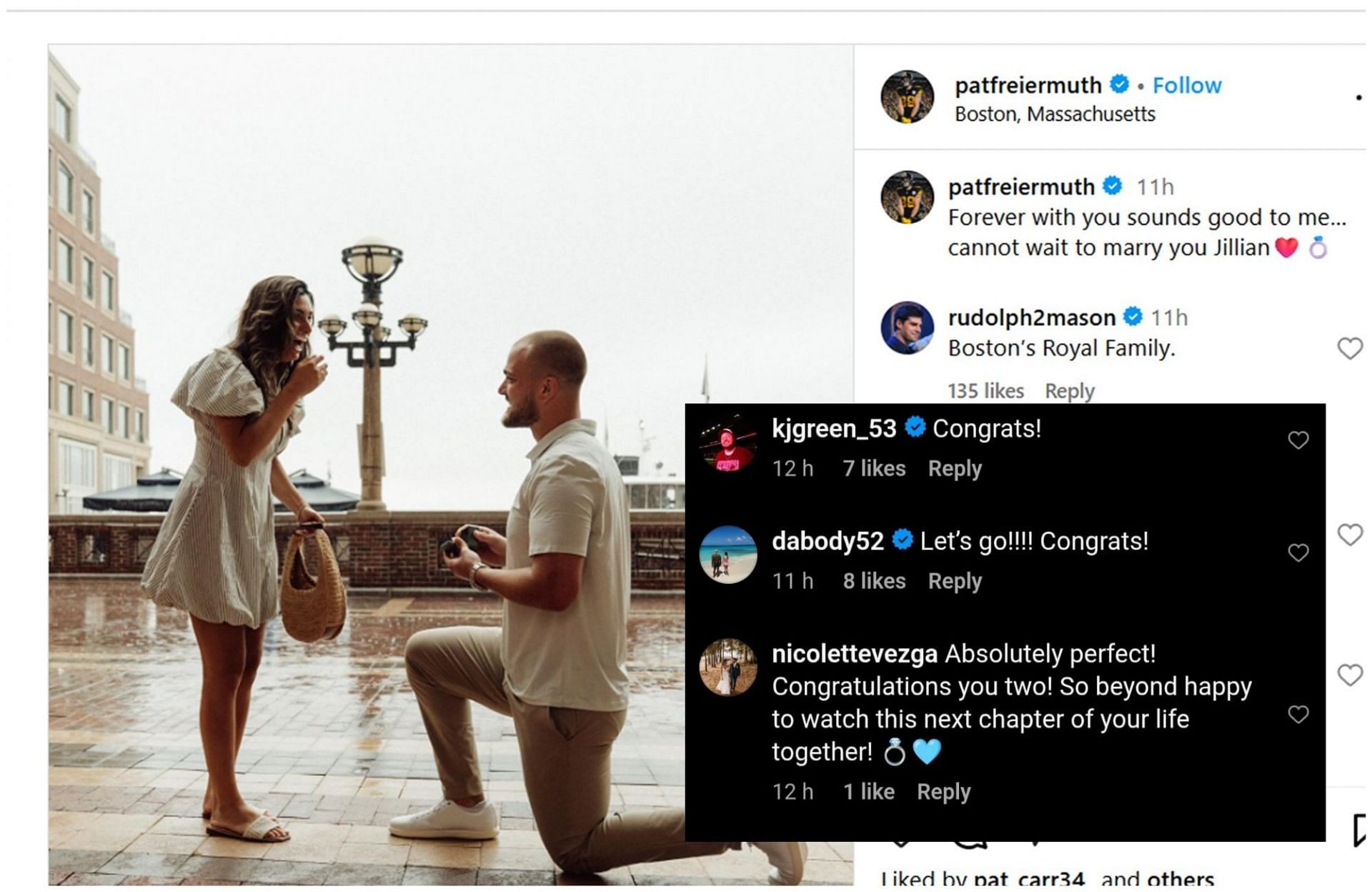 NFL Fans react to Freiermuth’s engagement with Jillian/@patfreiermuth