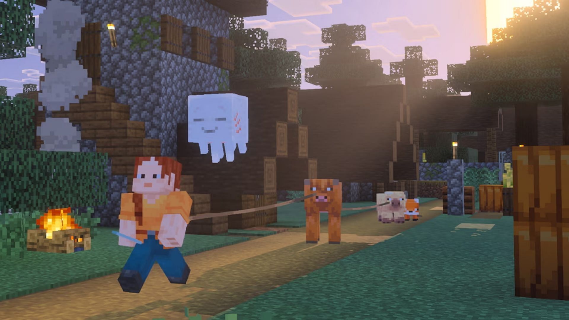 Minecraft Summer Game Drop 2025 will overhaul leads and allow players to craft saddles (Image via Mojang Studios)
