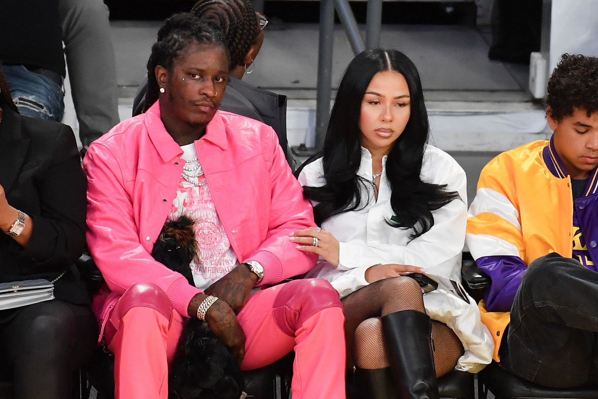 Celebrities At The Los Angeles Lakers Game - Source: Getty