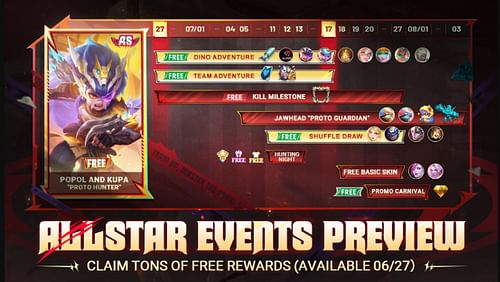 Moonton Games already announced the event calendar for the Mobile Legends Bang Bang ALLSTAR Event (Image via Moonton Games)