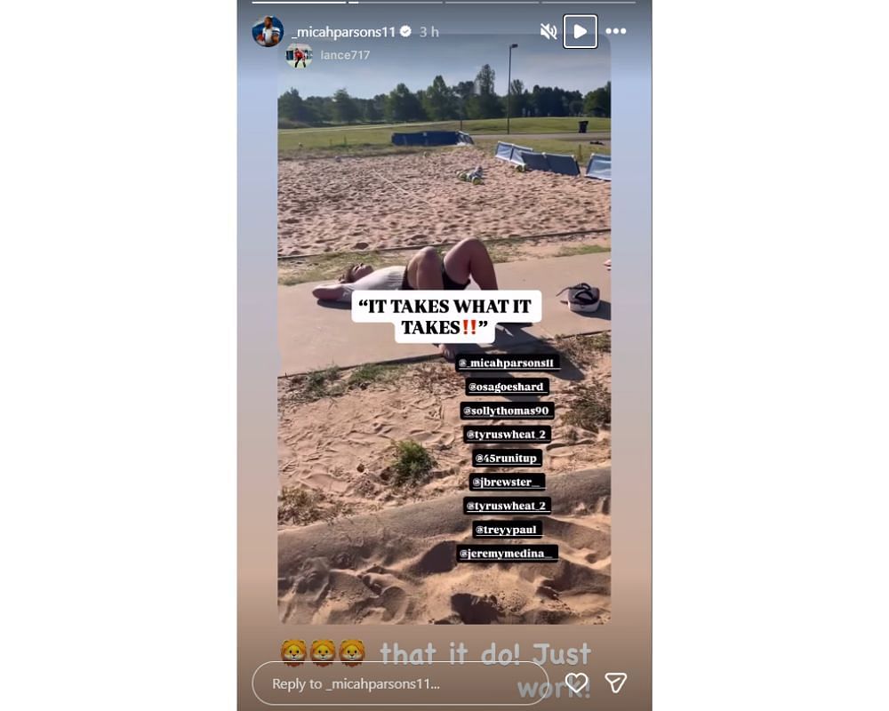 Micah Parsons drops 5-word message while training with Cowboys DT&#039;s amid looming contract negotiations [IG/@_micahparsons11]