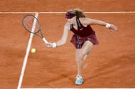 Andreeva plays a forehand at the 2025 French Open - Day Eleven - Source: Getty