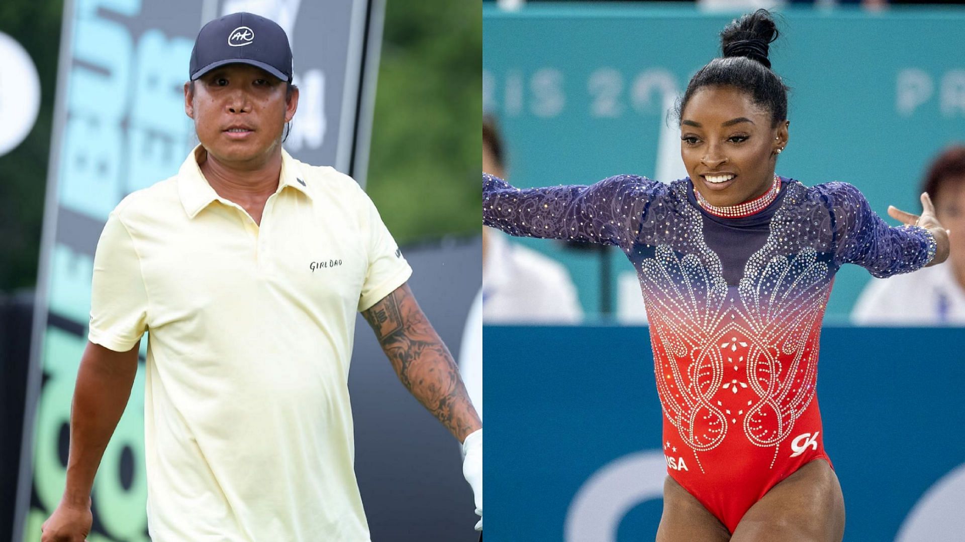 Anthony Kim and Simone Biles / Source: Getty Images