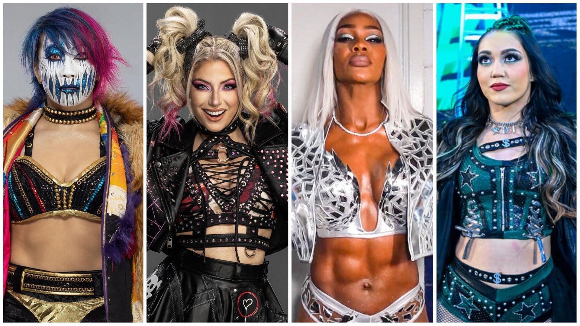 Asuka, Alexa Bliss, Jade Cargill and Roxanne Perez. (Photos: WWE.com)