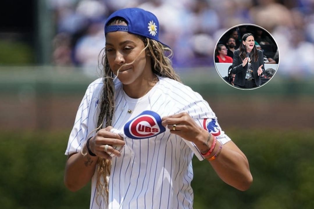 Candace Parker throws the first pitch during an MLB game, Sandy Brondello during a NY Liberty game