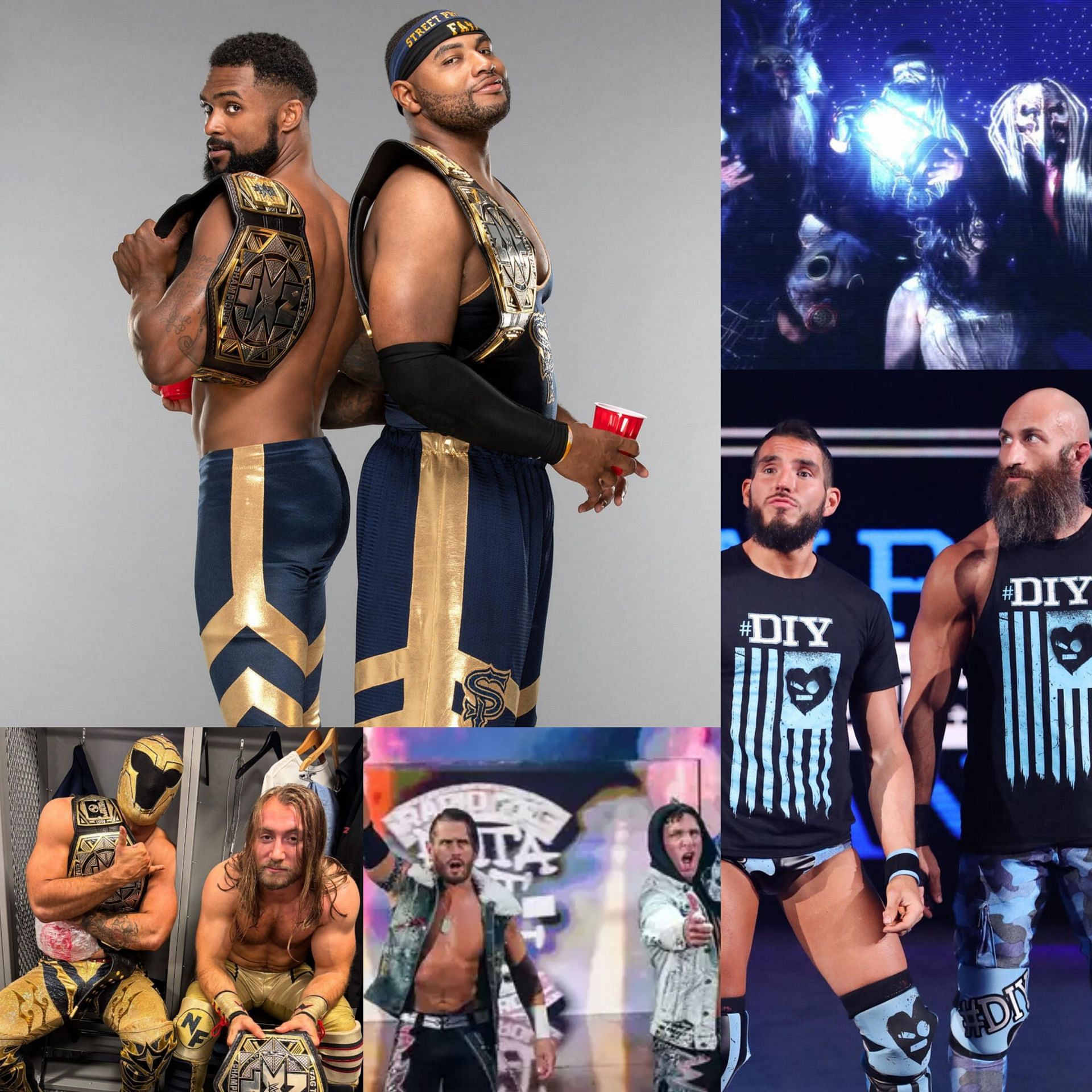 DIY vs. Fraxiom vs. MCMG vs. The Street Profits vs. Wyatt Sicks for Money in the Bank [Image Credits: wwe.com, Nathan Frazer&#039;s Instagram account]