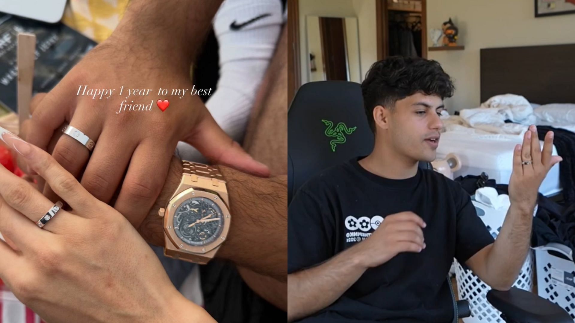 Stable Ronaldo has announced that he is engaged to Instagram influencer Boba (Image via stableronaldo/Twitch and @yoxics/X)