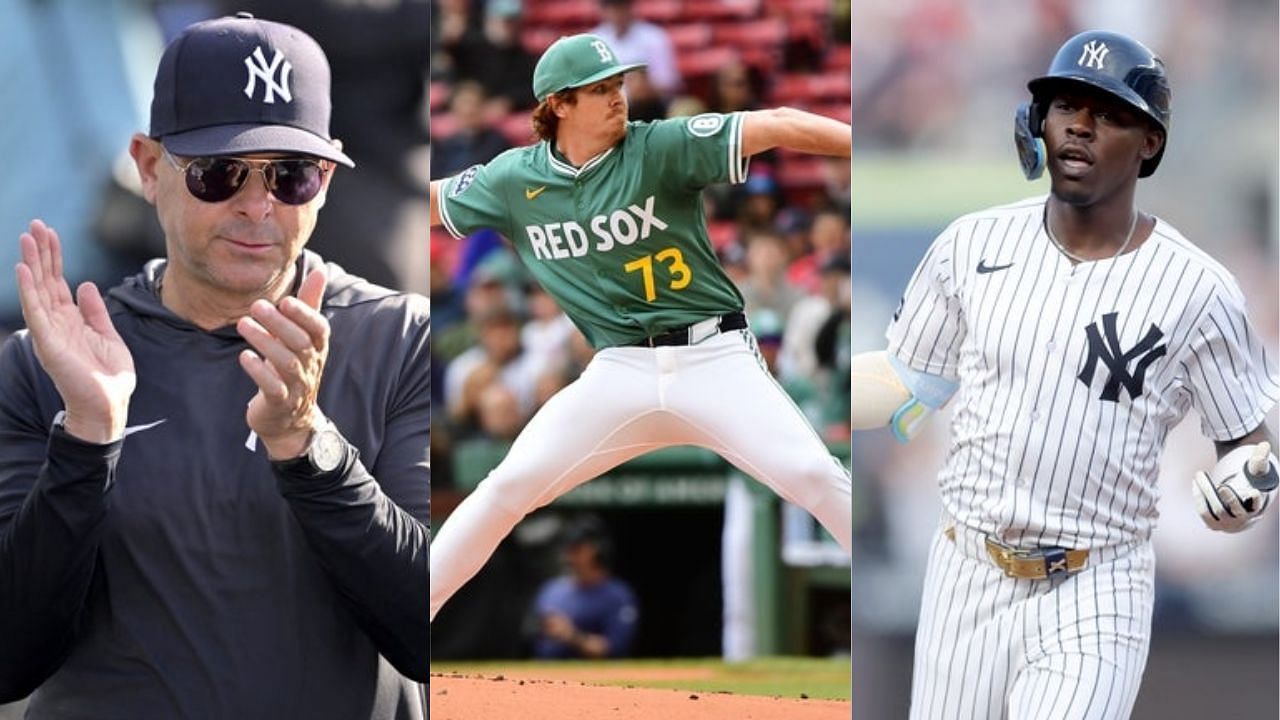 Aaron Boone, Hunter Dobbins, Jazz Chisholm Jr. [Source: Imagn]