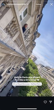 Stefanos Tsitsipas' Instagram Story ft. Paula Badosa | Instagram @stefanostsitsipas98