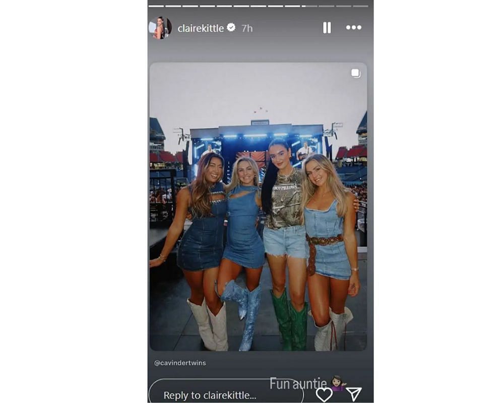 George Kittle&rsquo;s wife Claire drops 2-word reaction on Hanna Cavinder&rsquo;s chic &ldquo;solo summa&rdquo; look [IG/@clairekittle]
