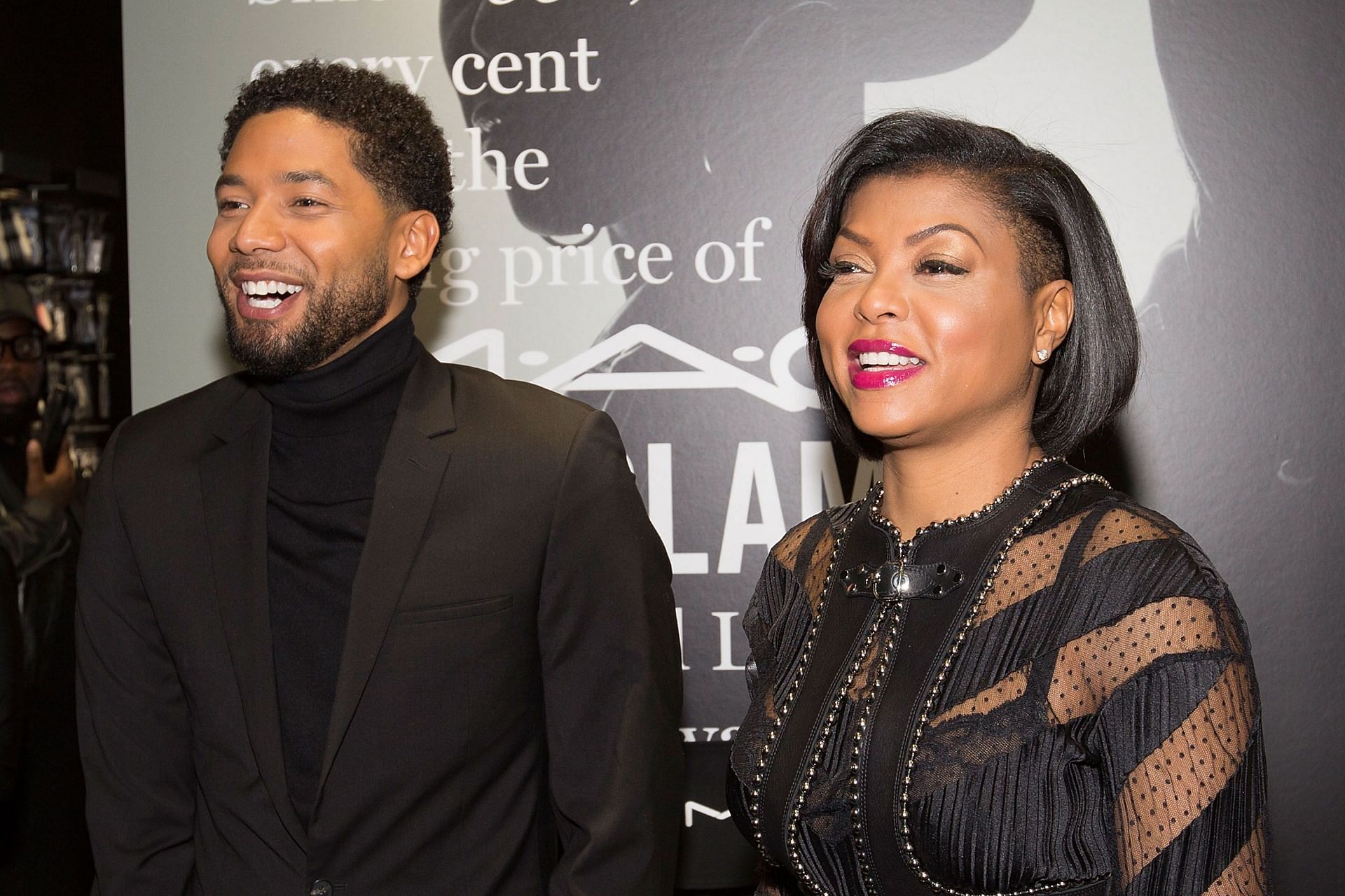 Taraji P. Henson &amp; Jussie Smollett In Chicago - Source: Getty