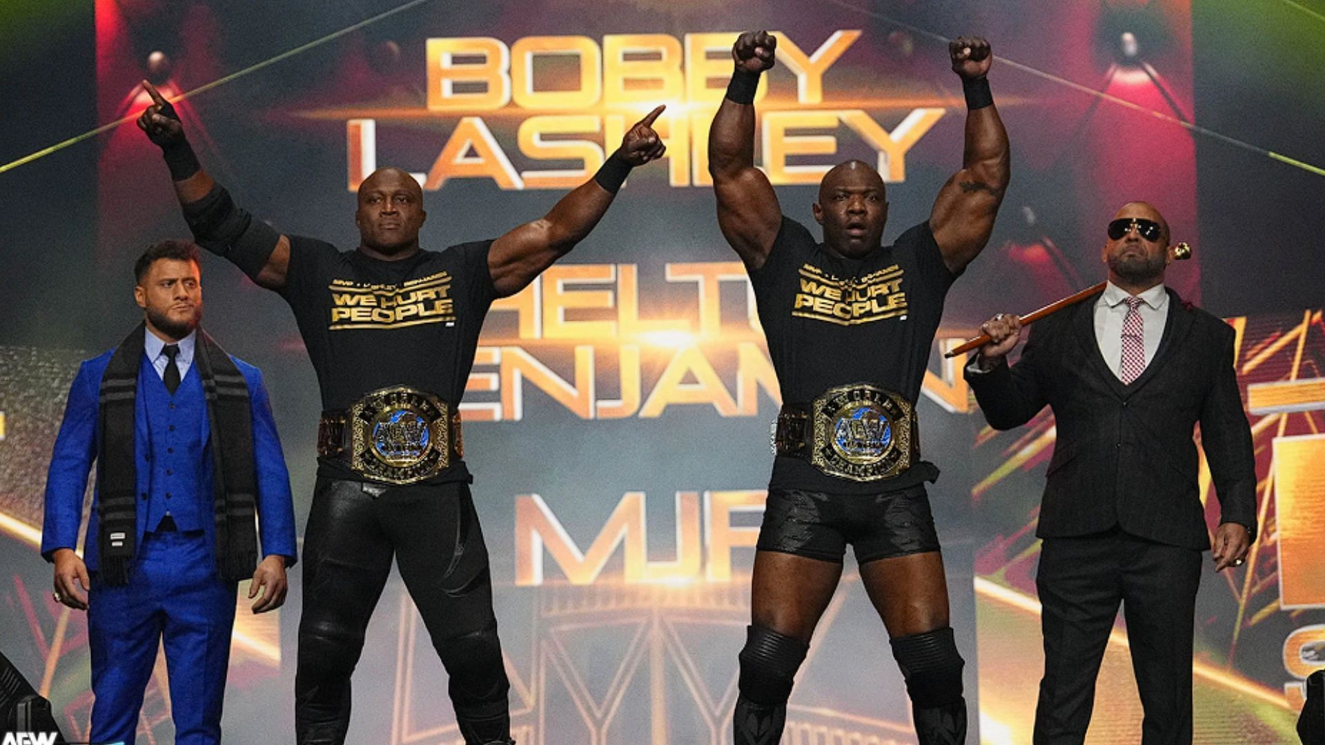 Hurt Syndicate hold the AEW World Tag Team titles [Photo: allelitewrestling.com]