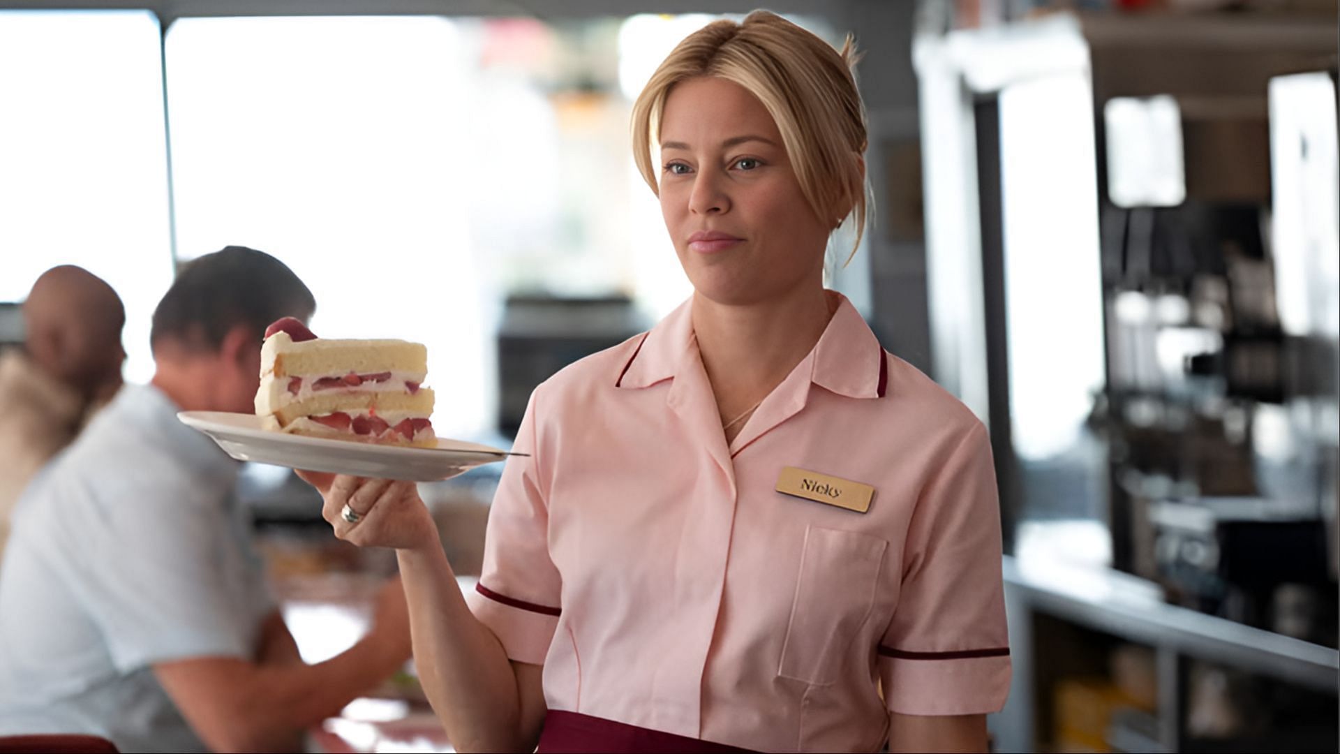 Elizabeth Banks portrays Nicky working at a diner before her return to Chloe&rsquo;s life in The Better Sister. (Image via Amazon Prime) 