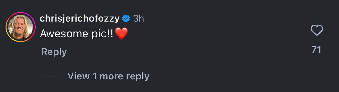 Jericho&#039;s comment on the post [Credit: Jinder Mahal on Instagram]