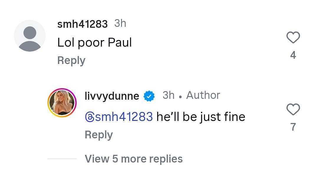 Screengrab of Olivia&#039;s response to the troll [Image Source : Olivia Dunne&#039;s Instagram]