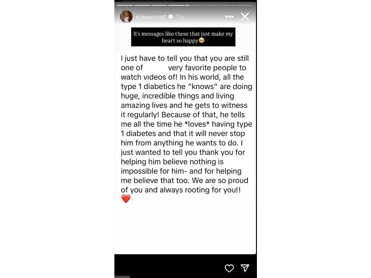 Rylee Arnold&rsquo;s Instagram story (@ryleearnold1)