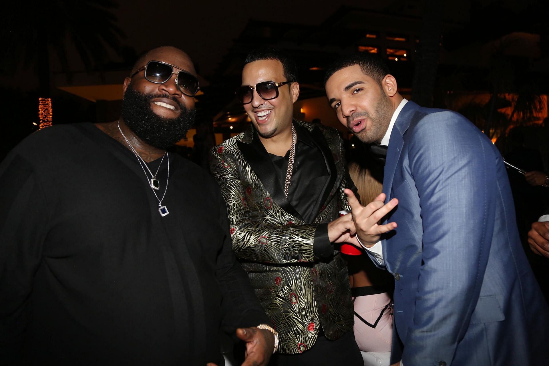 Drake and French Montana at Sean "Diddy" Combs Hosts CIROC The New Year 2014 At Private Miami Estate - Source: Getty