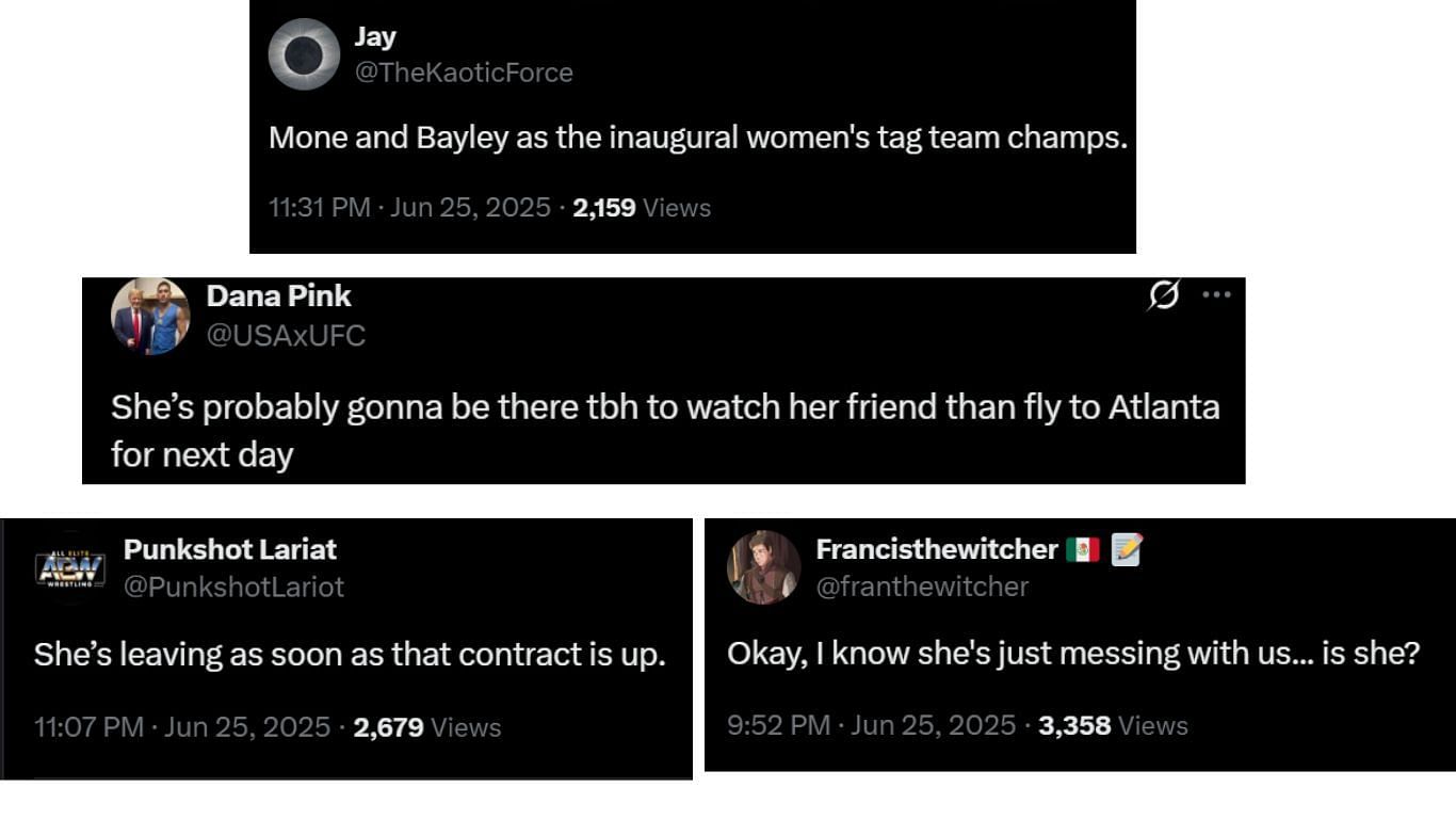 Fan reactions [Screenshots taken from X]