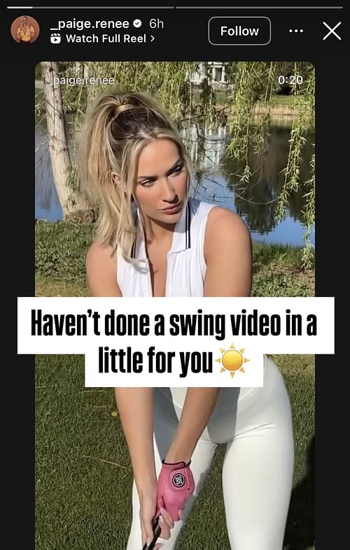 Still taken from Paige Spiranac’s Instagram Story _ Source: Instagram/@_paige.Renee