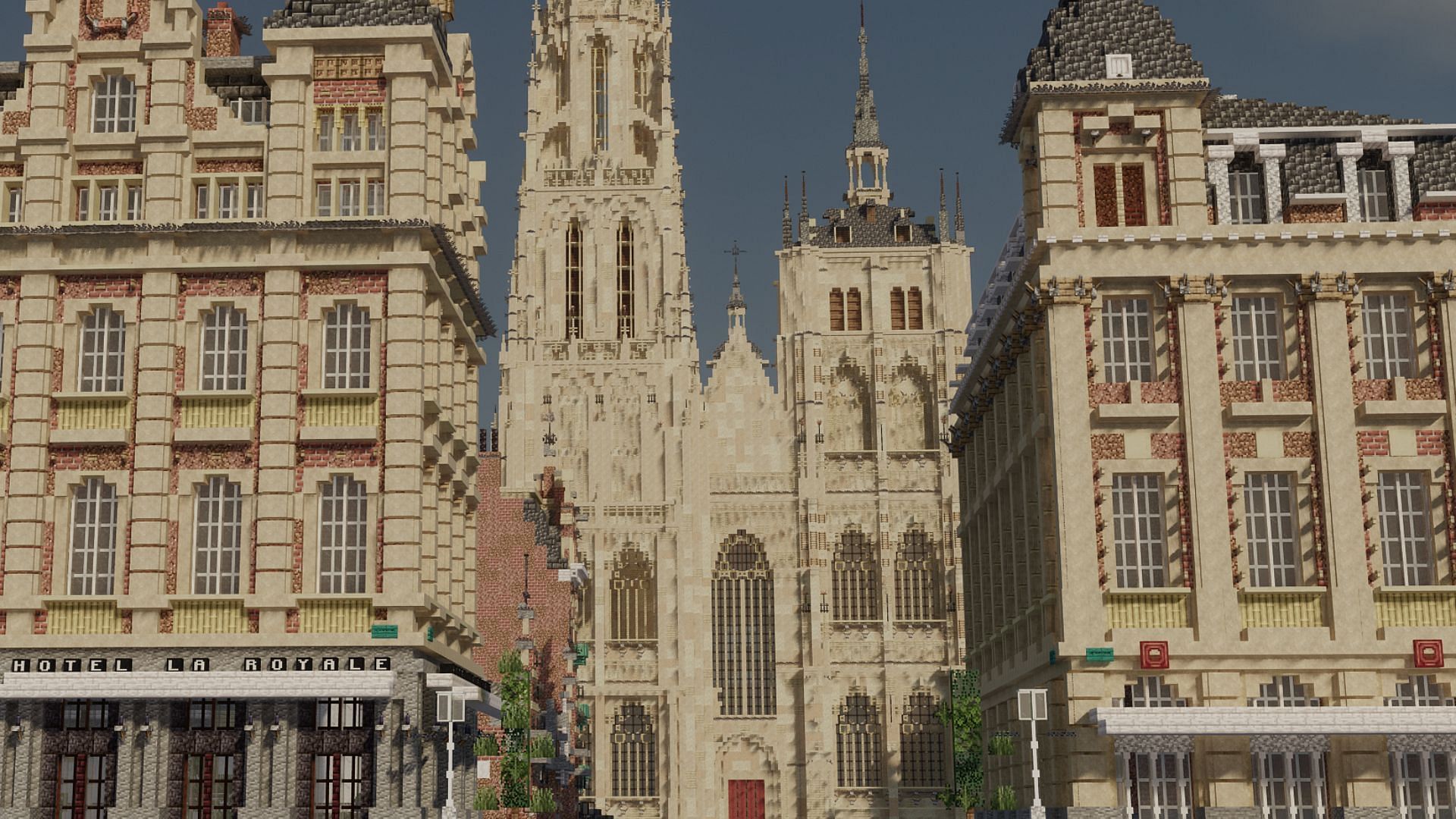European city build in Minecraft (Image via Reddit/MattValois/Mojang Studios)