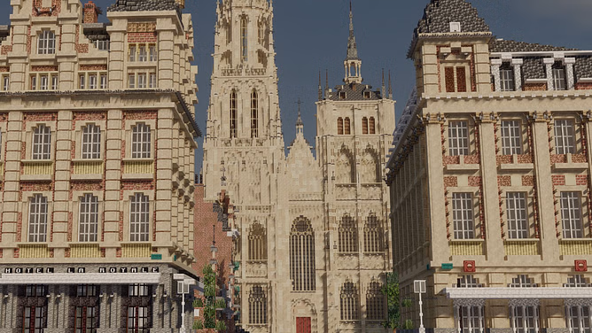 Minecraft player showcases realistic city build inspired by architecture of Belgium and Netherlands