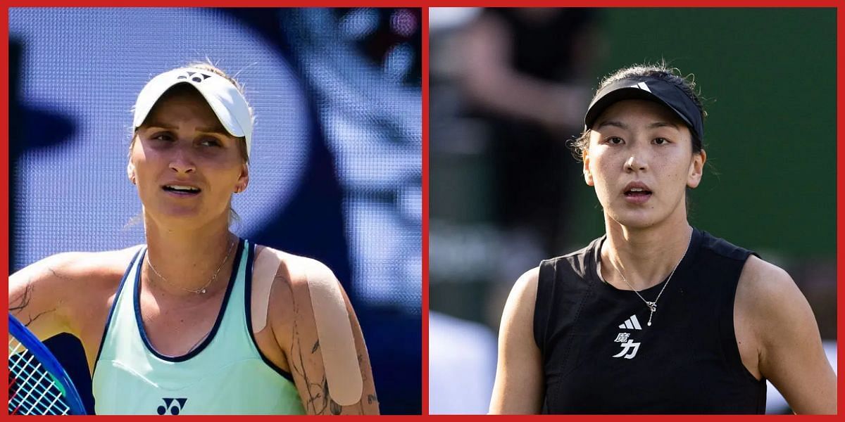 Marketa Vondrousova and Wang Xinyu (Source: Getty)