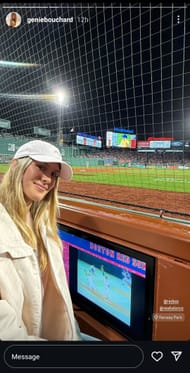 Bouchard's selfie at Fenway Park dated Sunday, June 15, 2025 (Source: Instagram/geniebouchard)