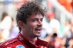 Charles Leclerc reacts to his massive shunt in his Ferrari during the F1 Canadian GP FP1