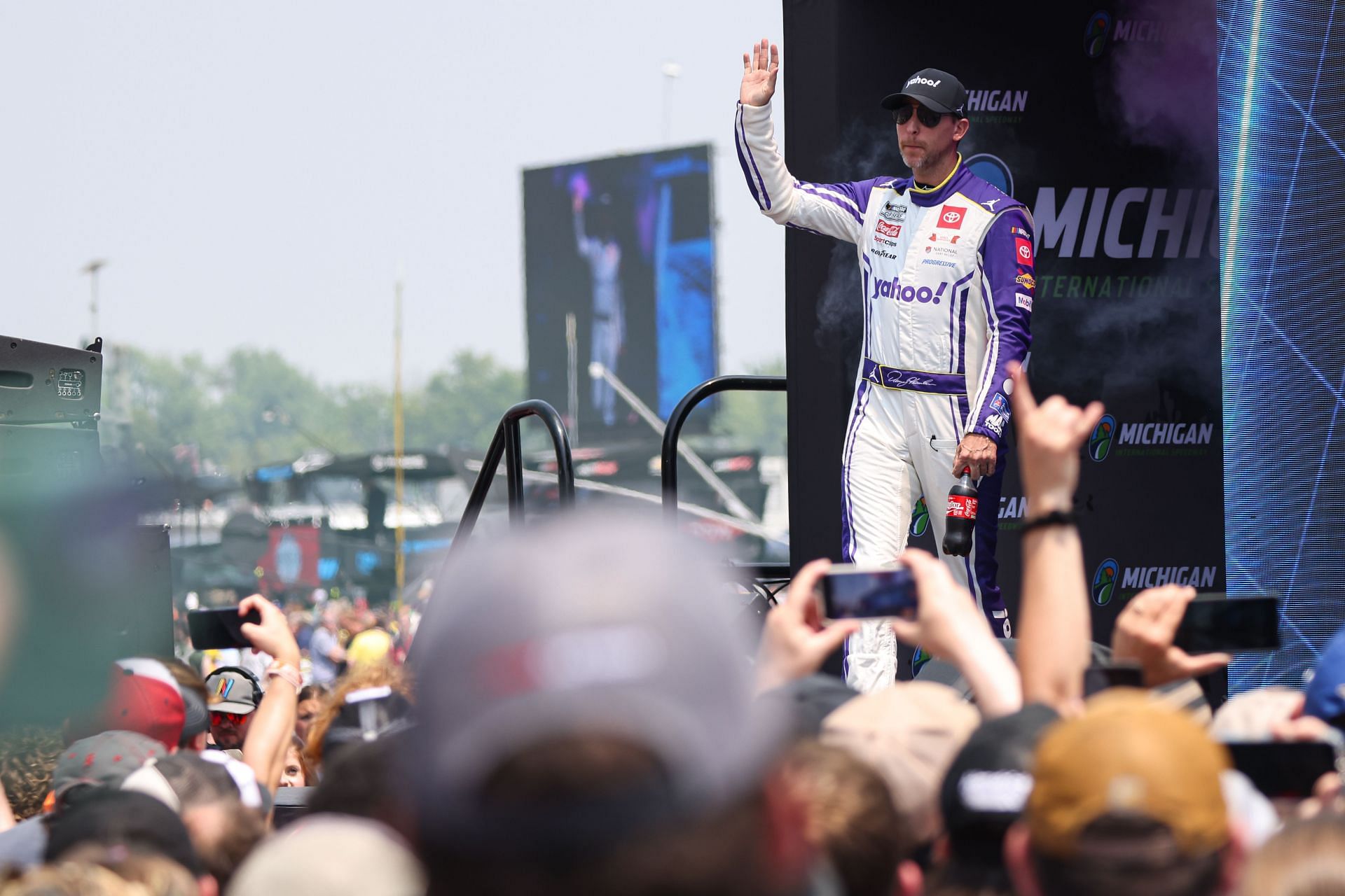 "I do not care": Denny Hamlin owns up to taunting fans with iconic celebration at Michigan