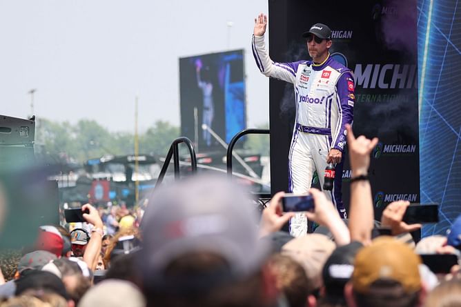 "I do not care": Denny Hamlin owns up to taunting fans with iconic celebration at Michigan
