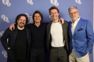 From left: Edgar Wright, Tom Cruise, Glen Powell, and director Christopher McQuarrie (Image via Getty)