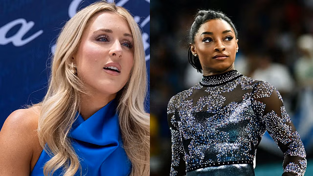 Riley Gaines responds to the backlash faced by Simone Biles [Image Source : Getty] 