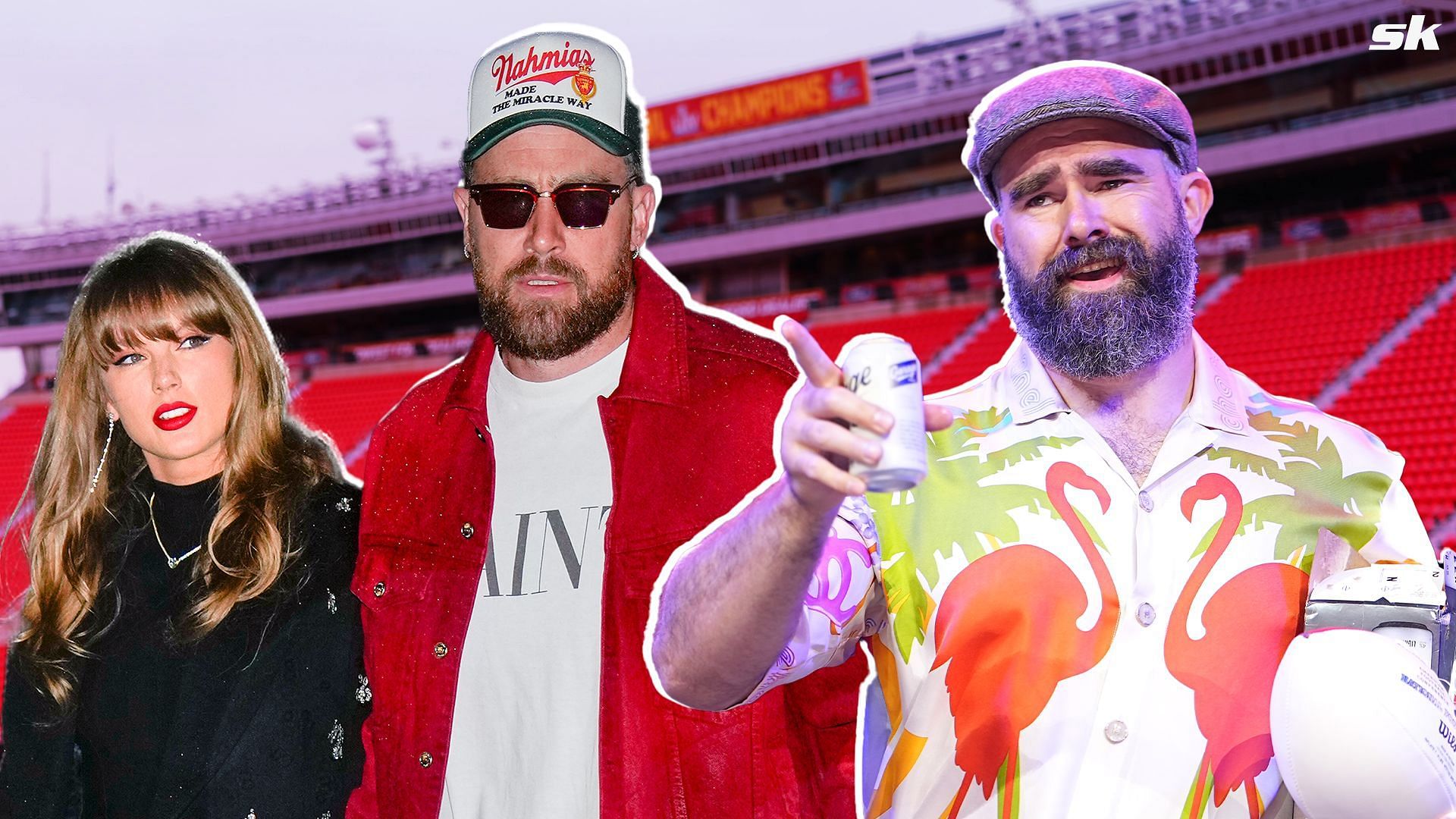 Jason Kelce raises question after going viral for recreating Travis Kelce-Taylor Swift picture