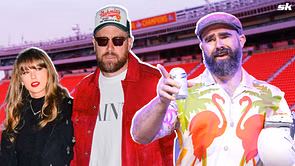Jason Kelce raises question after going viral for recreating Travis Kelce-Taylor Swift picture