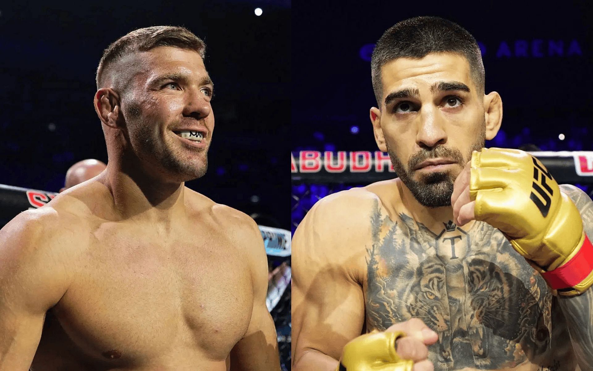 Top kickboxing coach names Dricus du Plessis (left) and Ilia Topuria (right) as two of the best strikers in MMA. [Images courtesy: Getty]