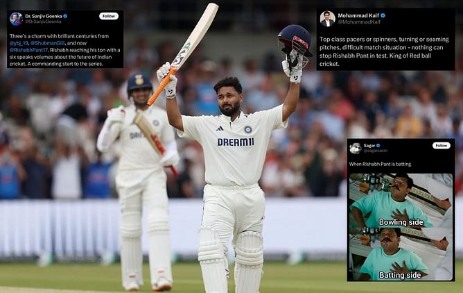 "Fearless, fiery, and pure box-office" - Social media reacts to Rishabh Pant's stunning 134-run knock in ENG vs IND 2025 1st Test