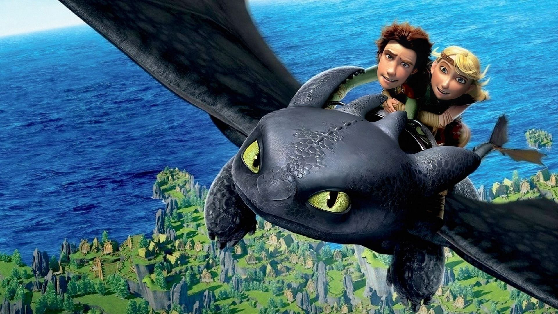 Toothless, Hiccup, and Astrid (Image via Peacock)