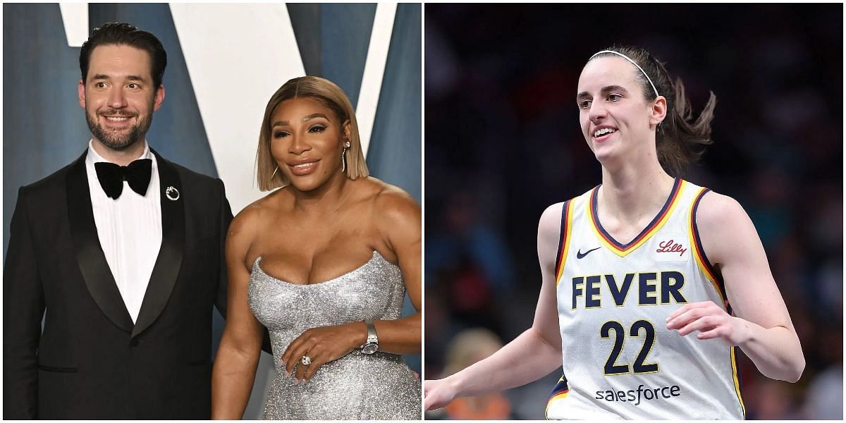 Serena Williams, Alexis Ohanian and Caitlin Clark
