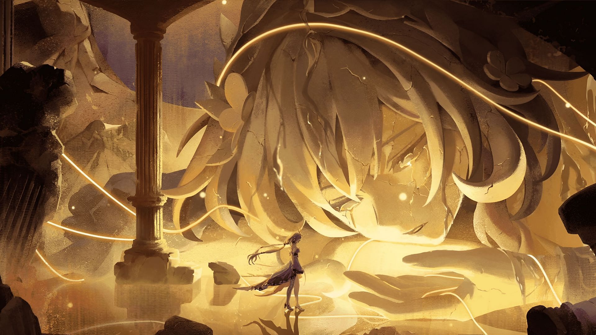 A still of Aglaea&rsquo;s prophesied death from Honkai Star Rail&rsquo;s Golden Epic PV: &quot;Life Awakens from the Night&quot; (Image via HoYoverse)