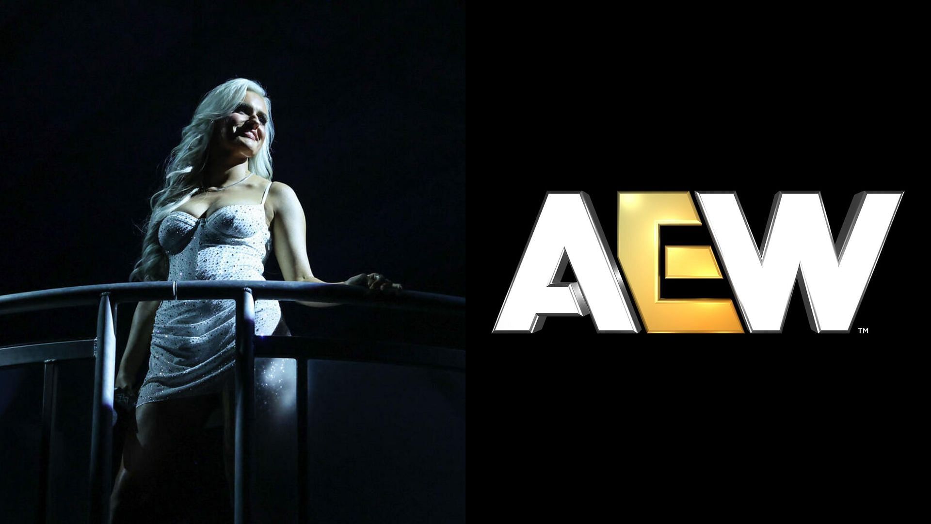 Mariah May (left) and AEW logo (right). (Image credits: wwe.com &amp; AEW Facebook page)