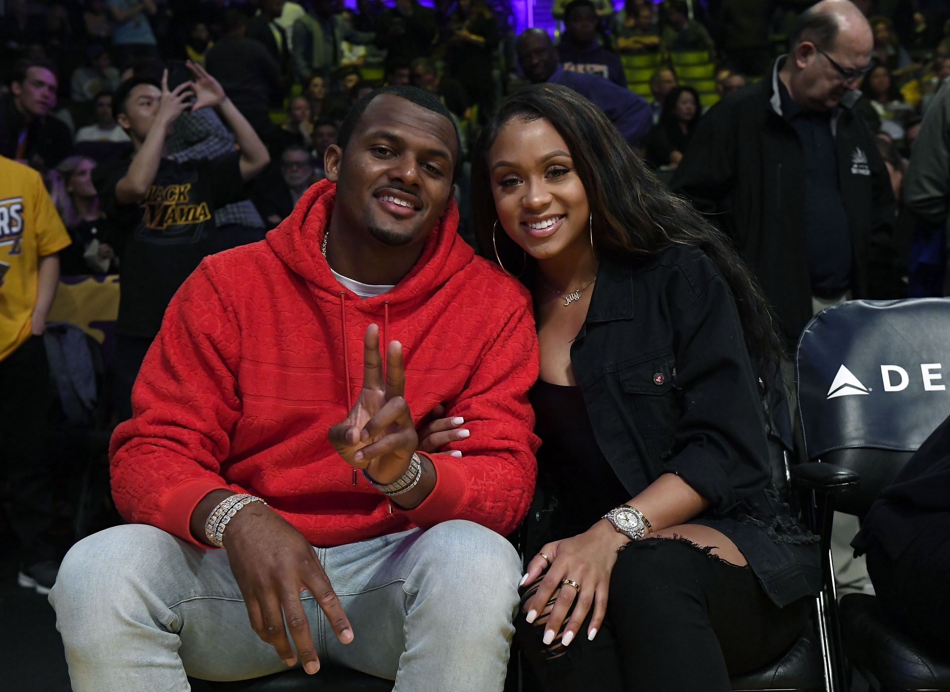 Celebrities At The Los Angeles Lakers Game - Source: Getty
