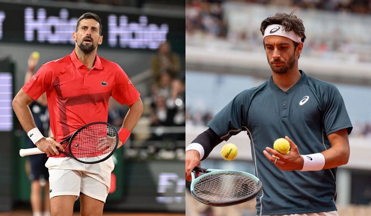 Novak Djokovic and Lorenzo Musetti - Source: Getty