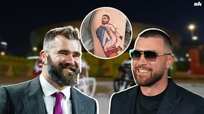 Jason Kelce shares hilarious take on Travis Kelce NSFW tattoo on fan's leg