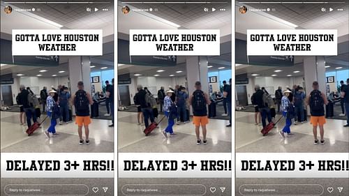 Rodriguez's  flight was delayed today. [Image credit: Raquel Rodriguez on Instagram]