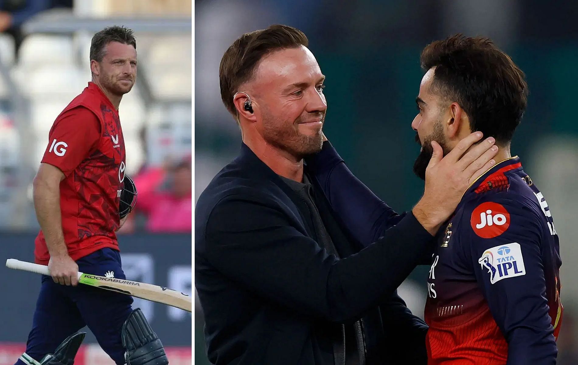 Jos Buttler (left) picked AB de Villiers as the greatest T20 batter. (Pics: Getty Images).