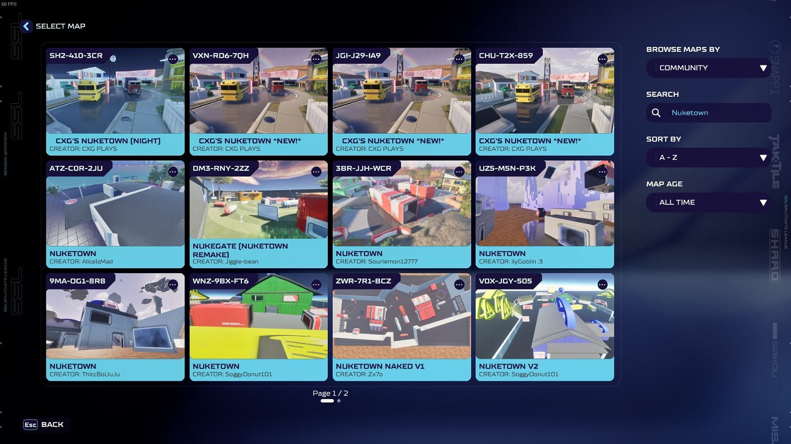 SplitGate 2 Nuketown Custom Map Codes (Image via SPORTSKEEDA GAMING | 1047 Games)