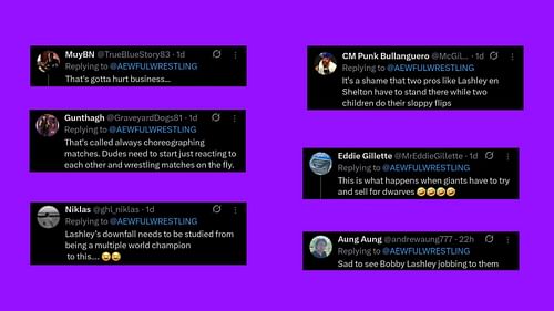 Fans react to a hilarious botches on AEW TV [Credit: Fan reactions on X]