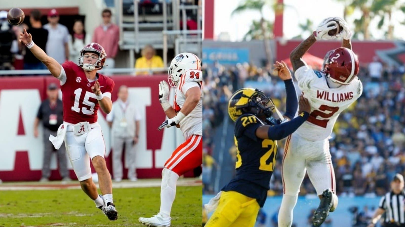 Ty Simpson (L) Ryan Williams (R) (Image credit: IMAGN)