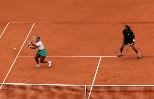 Evan King and Taylor Townsend at the 2025 French Open. (Source: Getty)